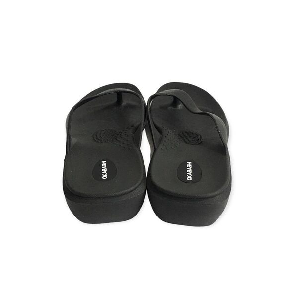 🆕Okabashi Splash Black Wedge Platform Flip Flops - Picture 6 of 9